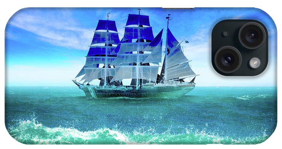 Ship Journey iPhone Case featuring the mixed media Ship Journey by Ata Alishahi