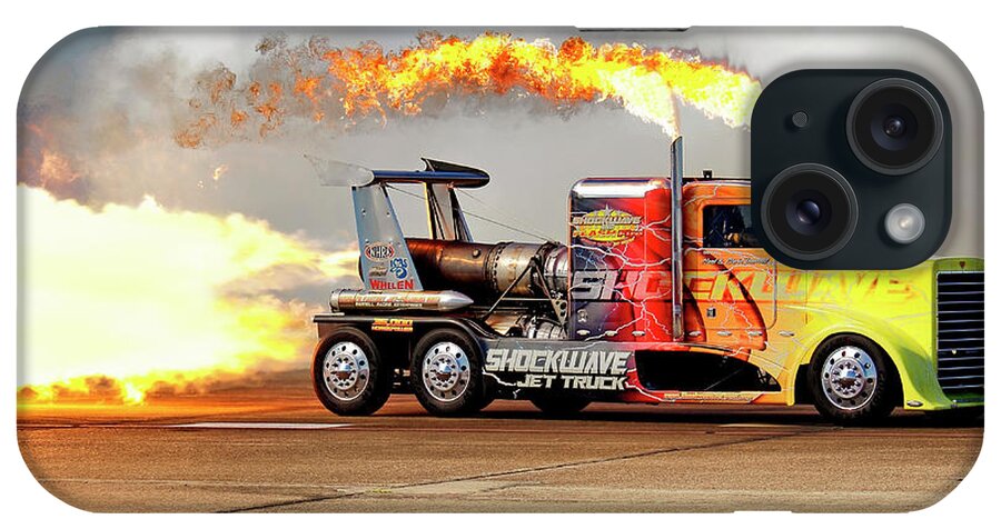 Shockwave iPhone Case featuring the photograph Shockwave Jet Truck - NHRA - Peterbilt Drag Racing by Jason Politte