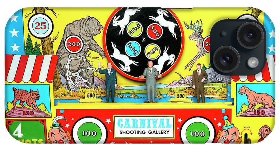 Animal iPhone Case featuring the drawing Shooting Gallery With Three Men by CSA Images