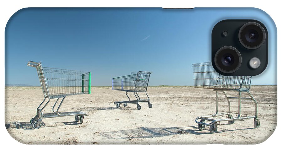 Scenics iPhone Case featuring the photograph Shopping Carts In Rural,barren by Pete Starman