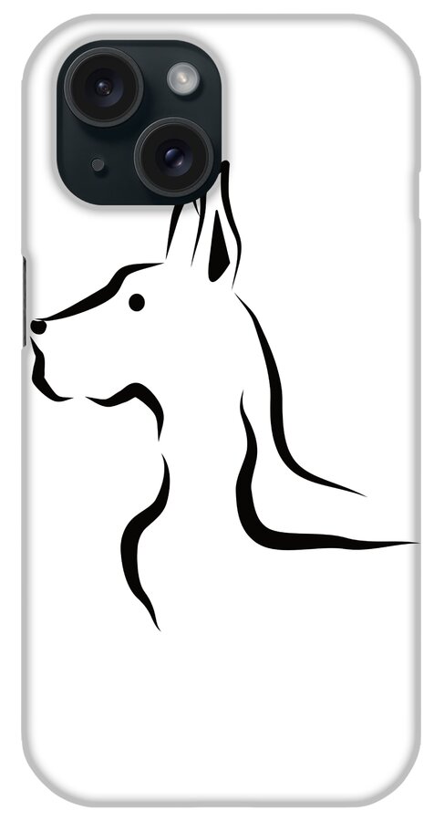 Dog iPhone Case featuring the digital art Silhouette dog by Patricia Piotrak