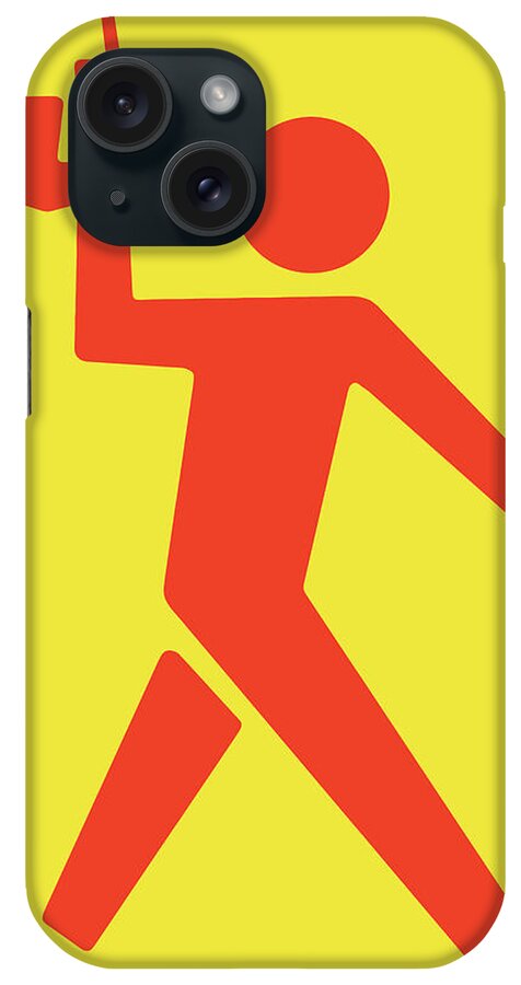 Campy iPhone Case featuring the drawing Silhouette of a Waiter by CSA Images