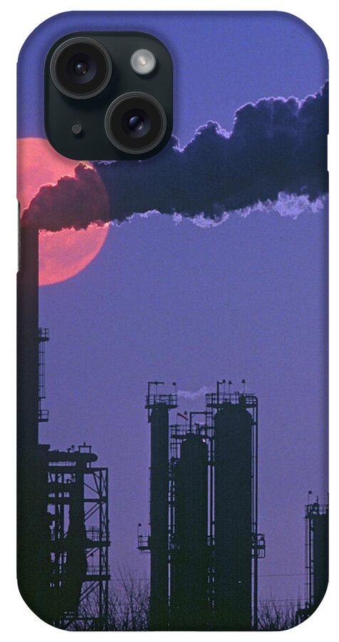 Air Pollution iPhone Case featuring the photograph Silhouettes Of Factory Smokestacks And by Visionsofamerica/joe Sohm
