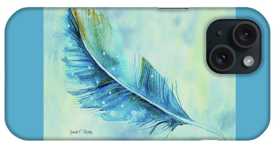 Single Shades Of Blue Feather iPhone Case featuring the photograph Shades of Blue Feather by Sandi OReilly