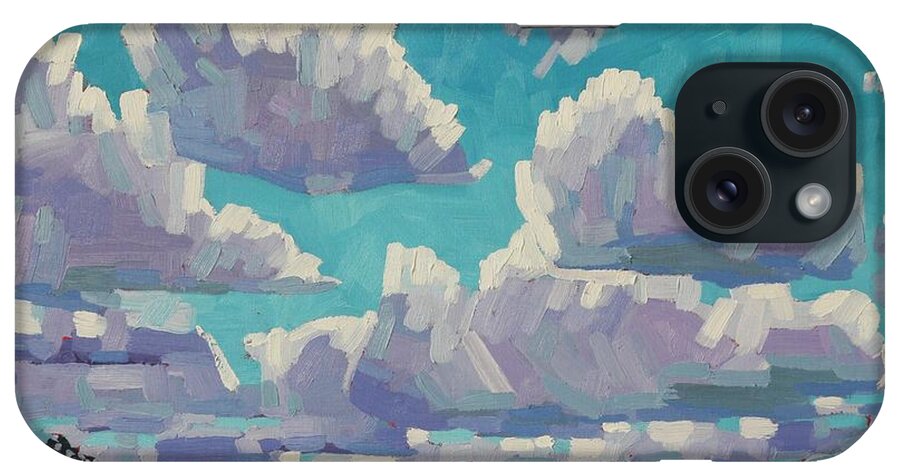 2277 iPhone Case featuring the painting Singleton Summer Clouds by Phil Chadwick
