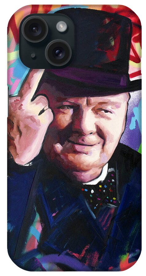 Winston Churchill iPhone Case featuring the painting Sir Winston Churchill II by Richard Day