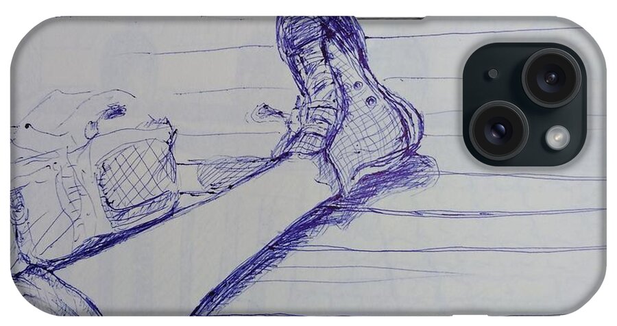 Leg iPhone Case featuring the drawing Sketching a leg by Sukalya Chearanantana