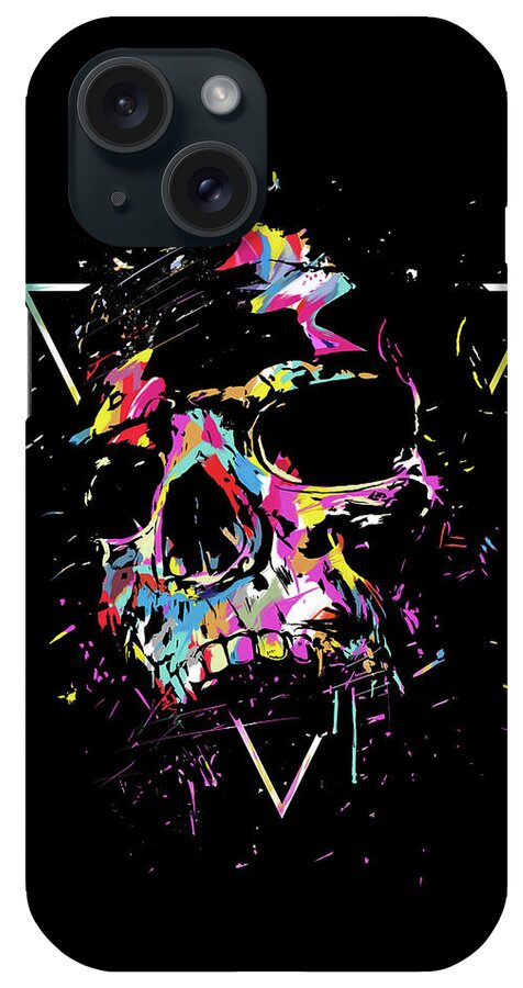 Skull iPhone Case featuring the mixed media Skull X by Balazs Solti