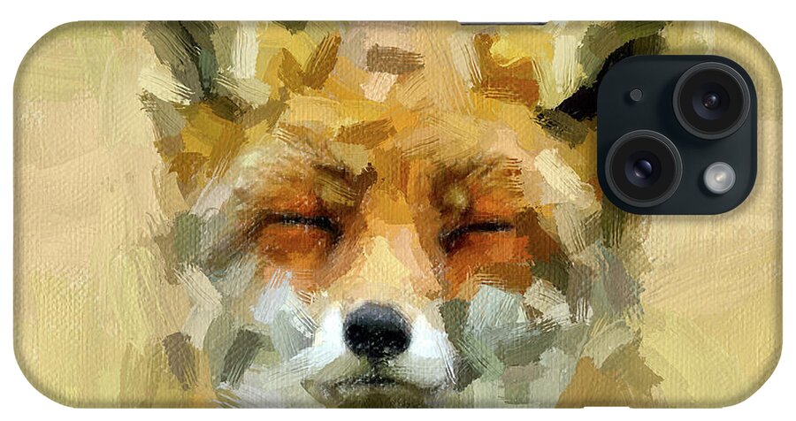 Fox iPhone Case featuring the digital art Sleepy Fox by Tanya Gordeeva