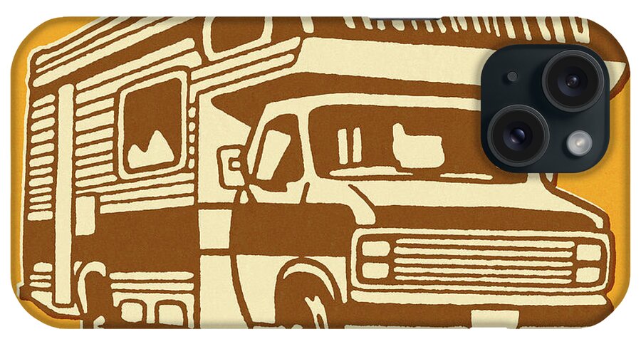 Adventure iPhone Case featuring the drawing Small RV Camper by CSA Images