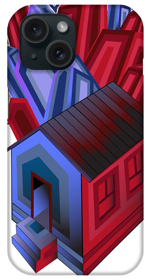 Houses iPhone Case featuring the digital art Small town by Myron Belfast