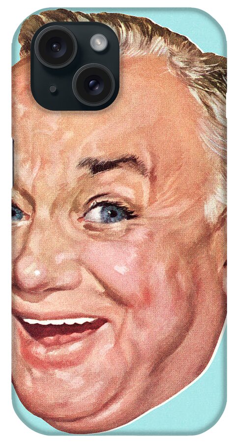 Adult iPhone Case featuring the drawing Smiling Man by CSA Images