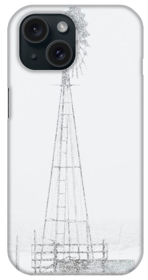 Kansas iPhone Case featuring the photograph Snow and Windmill 04 by Rob Graham
