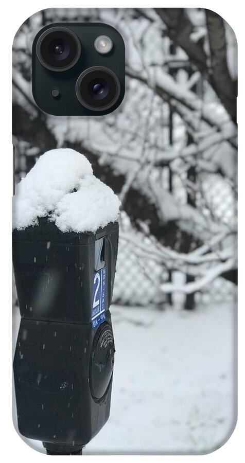 Parking Meter iPhone Case featuring the photograph Snow Day by Lora J Wilson