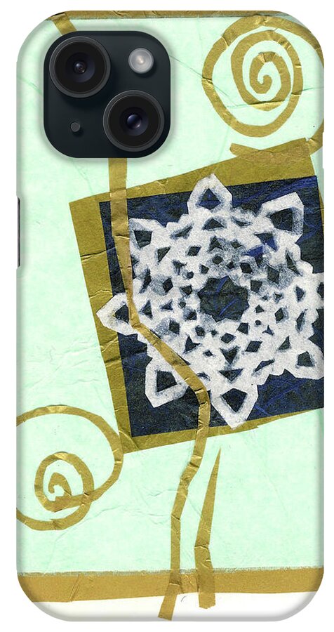 Snowflake Spirals Collage iPhone Case featuring the painting Snowflake Spirals Collage by Kim Jacobs