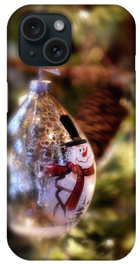 Christmas iPhone Case featuring the photograph Snowman Ornament by Lois Bryan