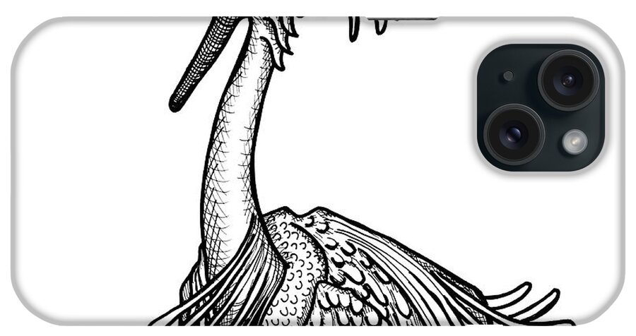 Animal Portrait iPhone Case featuring the drawing Snowy Egret by Amy E Fraser