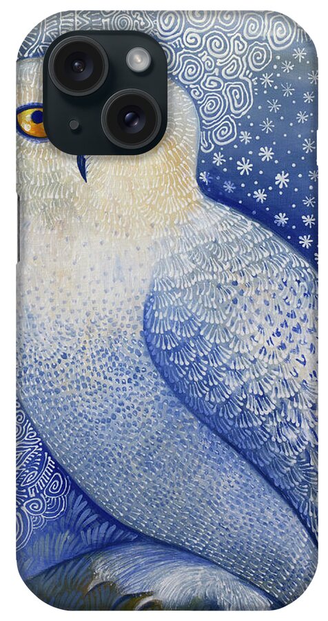 Snowy Owl iPhone Case featuring the painting Snowy Owl by Oxana Zaika