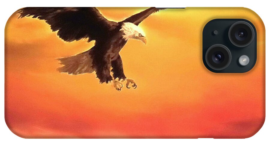Eagle iPhone Case featuring the painting Soaring High by Faye Anastasopoulou