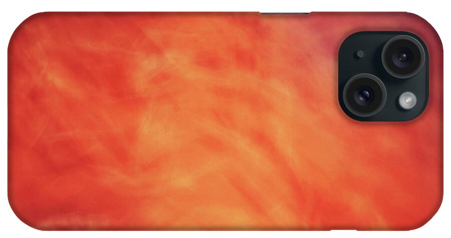 Abstract iPhone Case featuring the photograph Soft artistic fire like background of red, orange and yellow swirls by Teri Virbickis