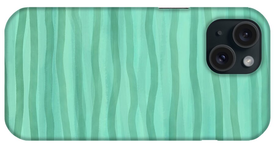 Soft Green Lines iPhone Case featuring the digital art Soft Green Lines by Annette M Stevenson