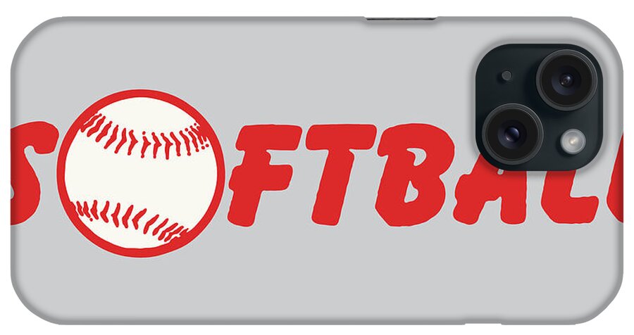 Ball iPhone Case featuring the drawing Softball by CSA Images