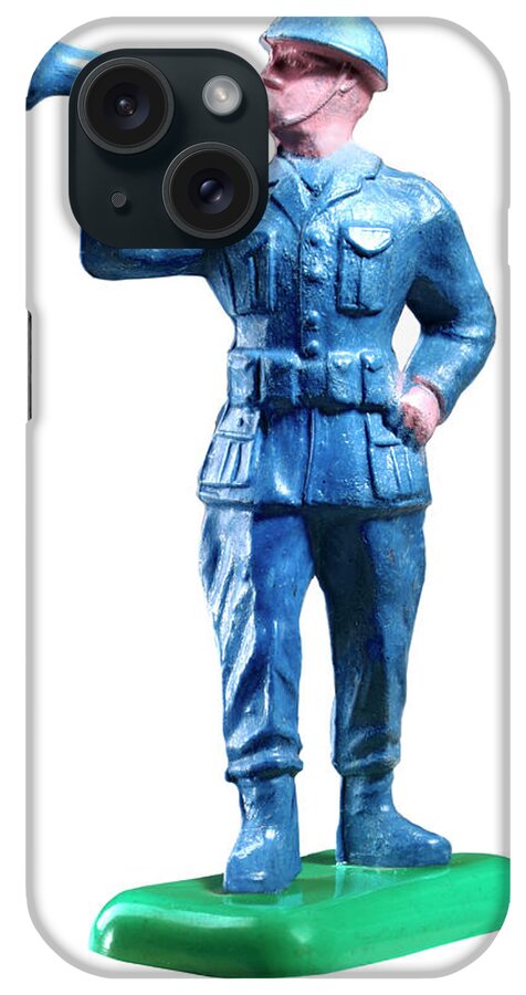 Adult iPhone Case featuring the drawing Soldier Blowing Bugle by CSA Images