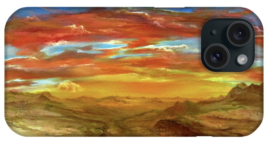 Desert iPhone Case featuring the painting Southwest Sunrise by Edward Theilmann