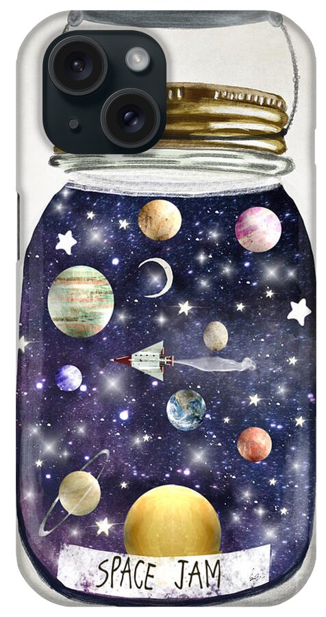 Space iPhone Case featuring the painting Space Jam by Bri Buckley
