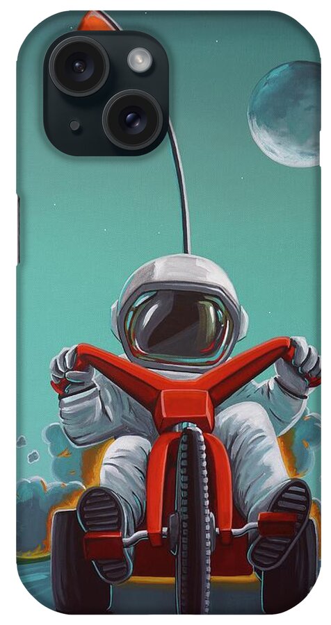 Astronaut iPhone Case featuring the painting Space Racer by Cindy Thornton