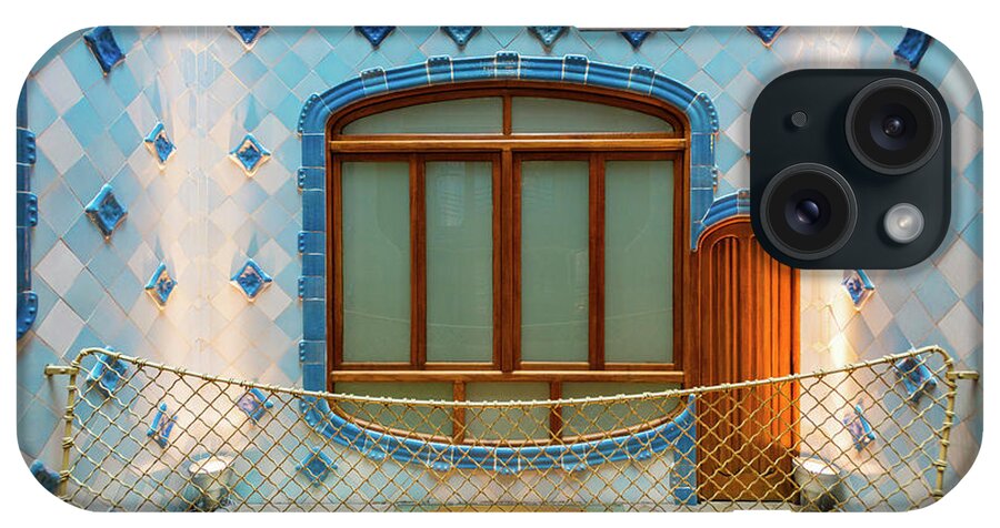 Estock iPhone Case featuring the digital art Spain, Catalonia, Barcelona, Casa Batllo, The Interior Stairway by Jordan Banks