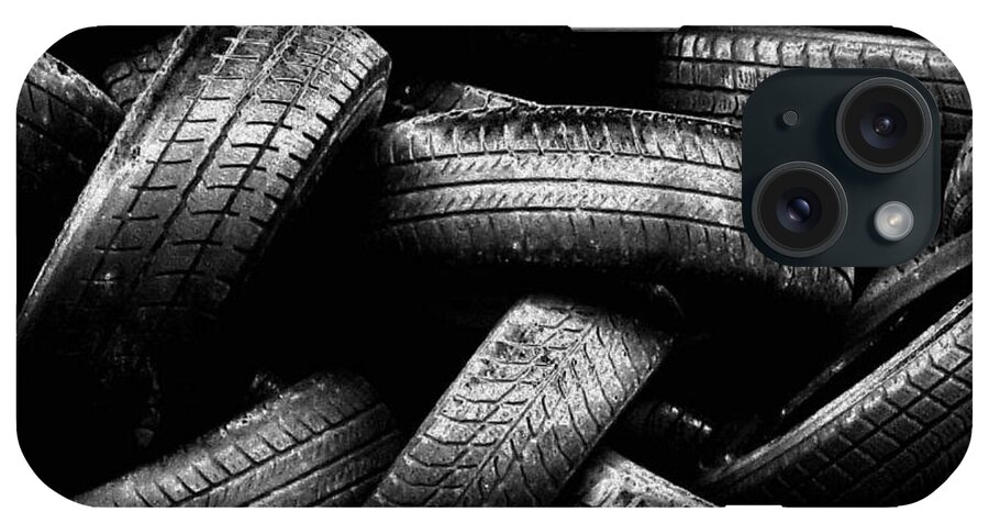 Black Color iPhone Case featuring the photograph Spare Tires by Margherita Wohletz