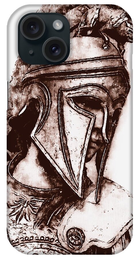 Spartan Warrior iPhone Case featuring the painting Spartan Hoplite - 53 by AM FineArtPrints