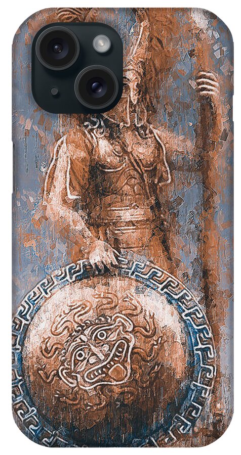 Spartan Warrior iPhone Case featuring the painting Spartan Hoplite - 61 by AM FineArtPrints