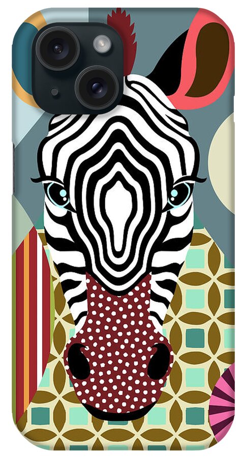 Spectrum Zebra iPhone Case featuring the digital art Spectrum Zebra by Lanre Adefioye