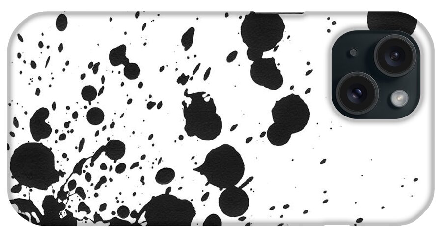 Art iPhone Case featuring the photograph Splattered Black Paint On White Canvas by Kevinruss