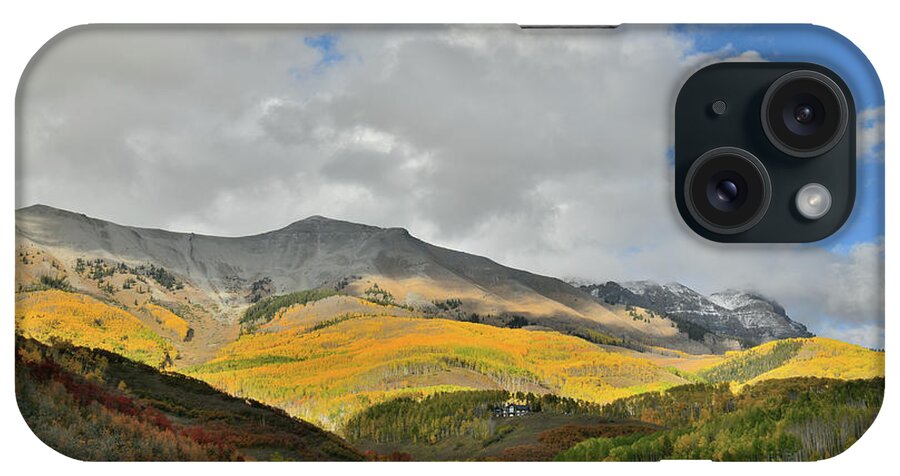 Telluride iPhone Case featuring the photograph Spotlight on Fall Colors above Telluride by Ray Mathis