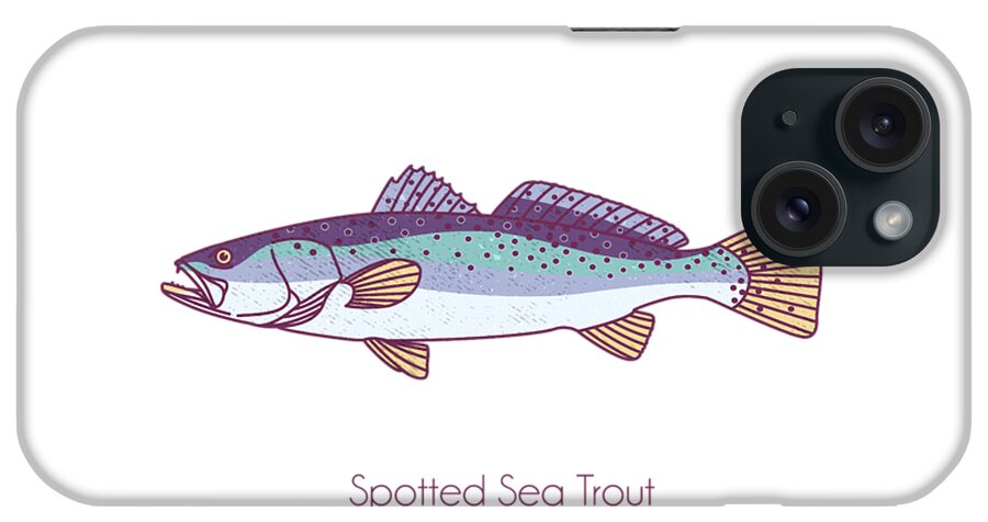 Spotted Sea Trout iPhone Case featuring the digital art Spotted Sea Trout by Kevin Putman