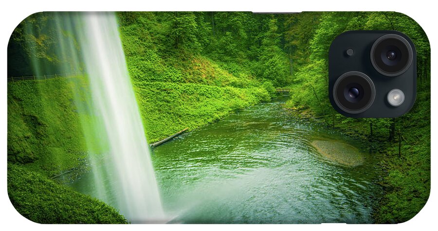 Waterfalls iPhone Case featuring the photograph Spring Cascade by Don Schwartz