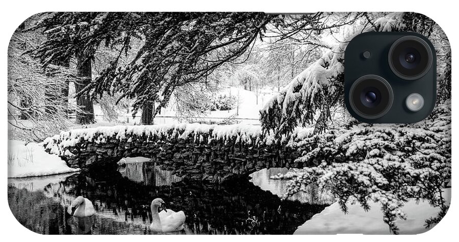B&w iPhone Case featuring the photograph Spring Grove in the Snow by Ed Taylor