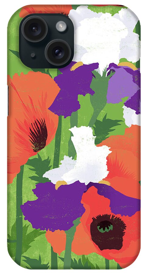 Sparse iPhone Case featuring the digital art Spring Poppies by Don Bishop