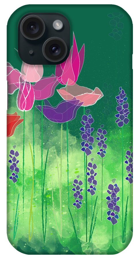 Floral iPhone Case featuring the digital art Springy by Gina Harrison