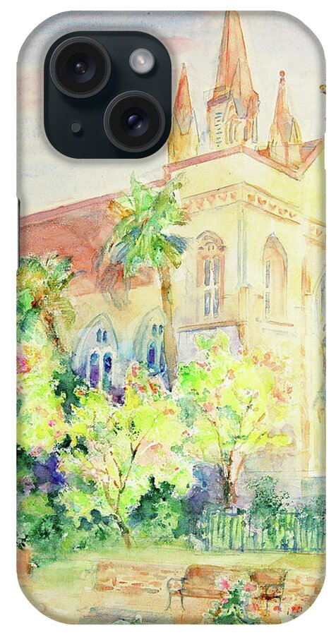 Springtime iPhone Case featuring the painting St. Joseph's Chapel in Springtime by Jerry Fair