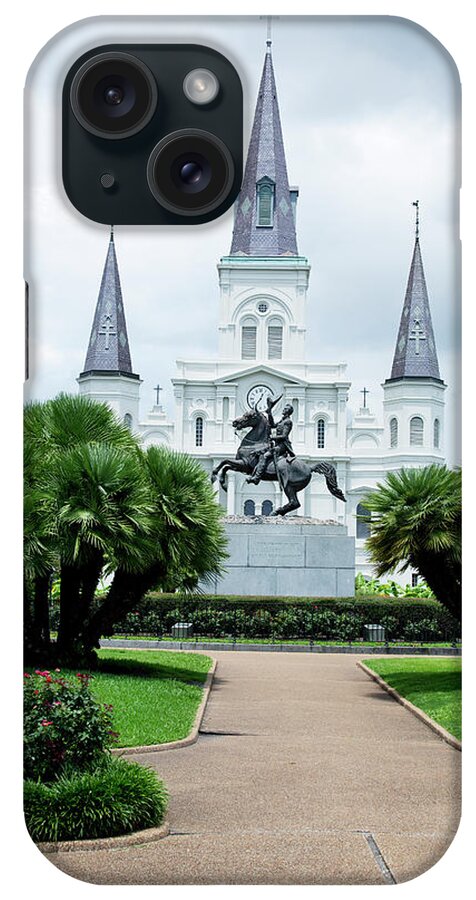Scenics iPhone Case featuring the photograph St. Louis Cathedral Jackson Square by Alina555