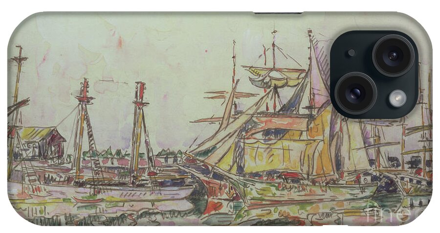 Signac Paul (1848-1903) iPhone Case featuring the painting St. Malo, 1927 by Paul Signac