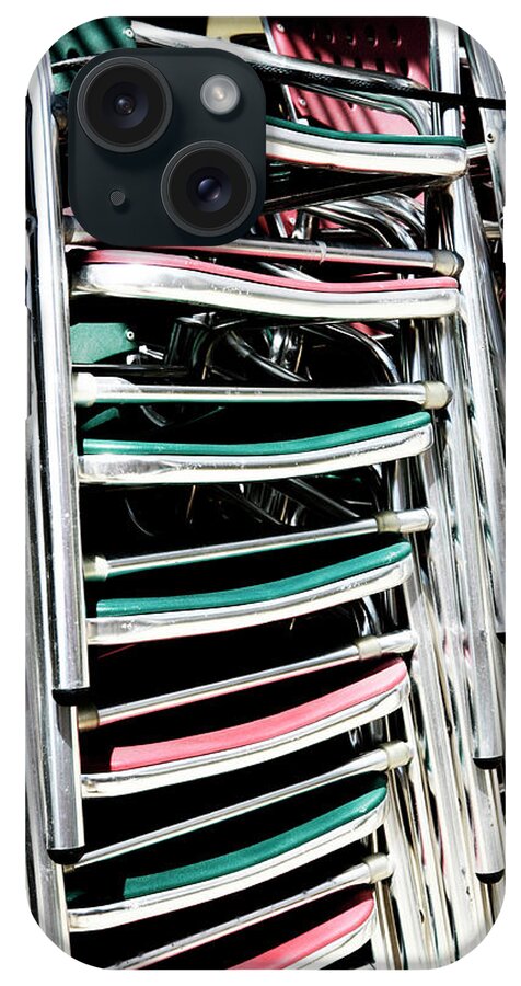 Stack iPhone Case featuring the photograph Stack of Chrome Chairs by Marilyn Hunt