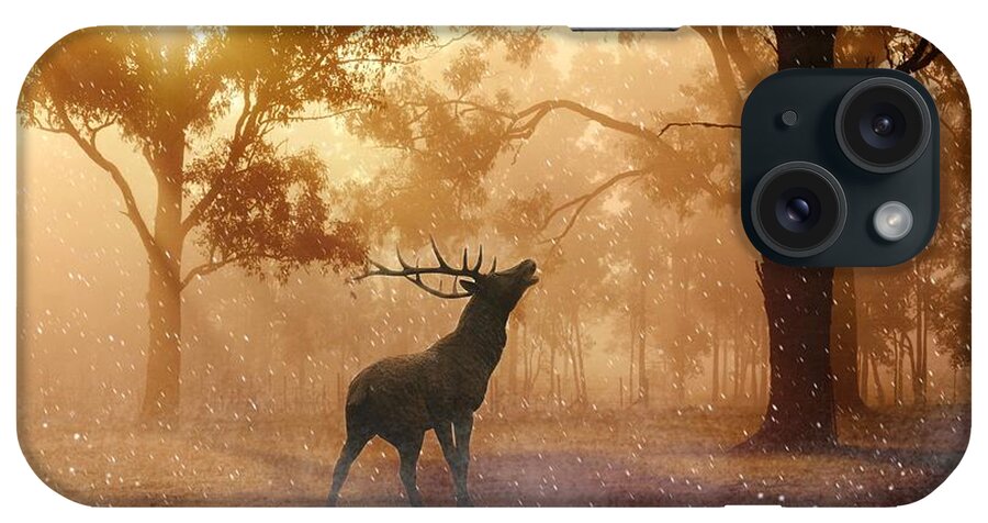 Photo iPhone Case featuring the photograph Stag in the forest by Top Wallpapers
