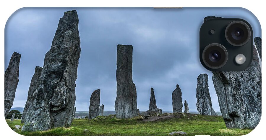 Estock iPhone Case featuring the digital art Standing Stones by Jan Miracky
