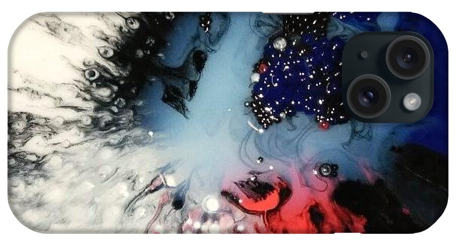 Abstract iPhone Case featuring the painting Star Bangled Abstract by Sonya Walker