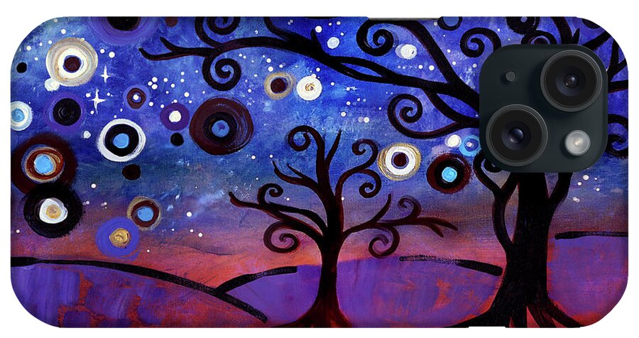 Tree iPhone Case featuring the mixed media Star Lit Dream by Natasha Wescoat
